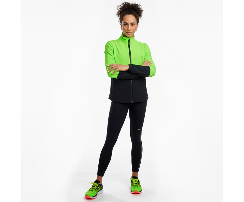 Saucony Bluster Women's Jackets Green / Black | AU 268ILHS